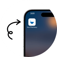 Patient Portal icon being added to a phone home screen